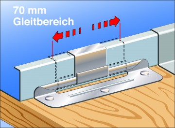 RVS schuivende klang SM-ESL38, 70mm