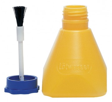 Stubai Soldeervloeistofflesje met uitloop stop, met kwastje (geel), # 284203