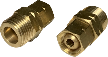 HASMI Verloop shell-3/8 Adapter / Foto: voor-en achterkant